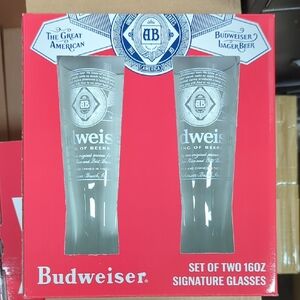 Budweiser Red and White Signature Glasses Set